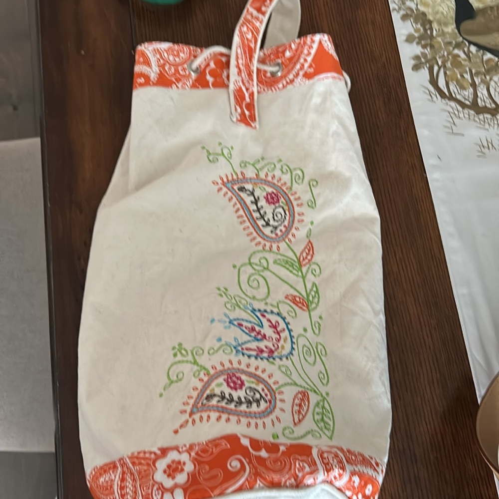 Yoga Mat Tote - never used - embroidered